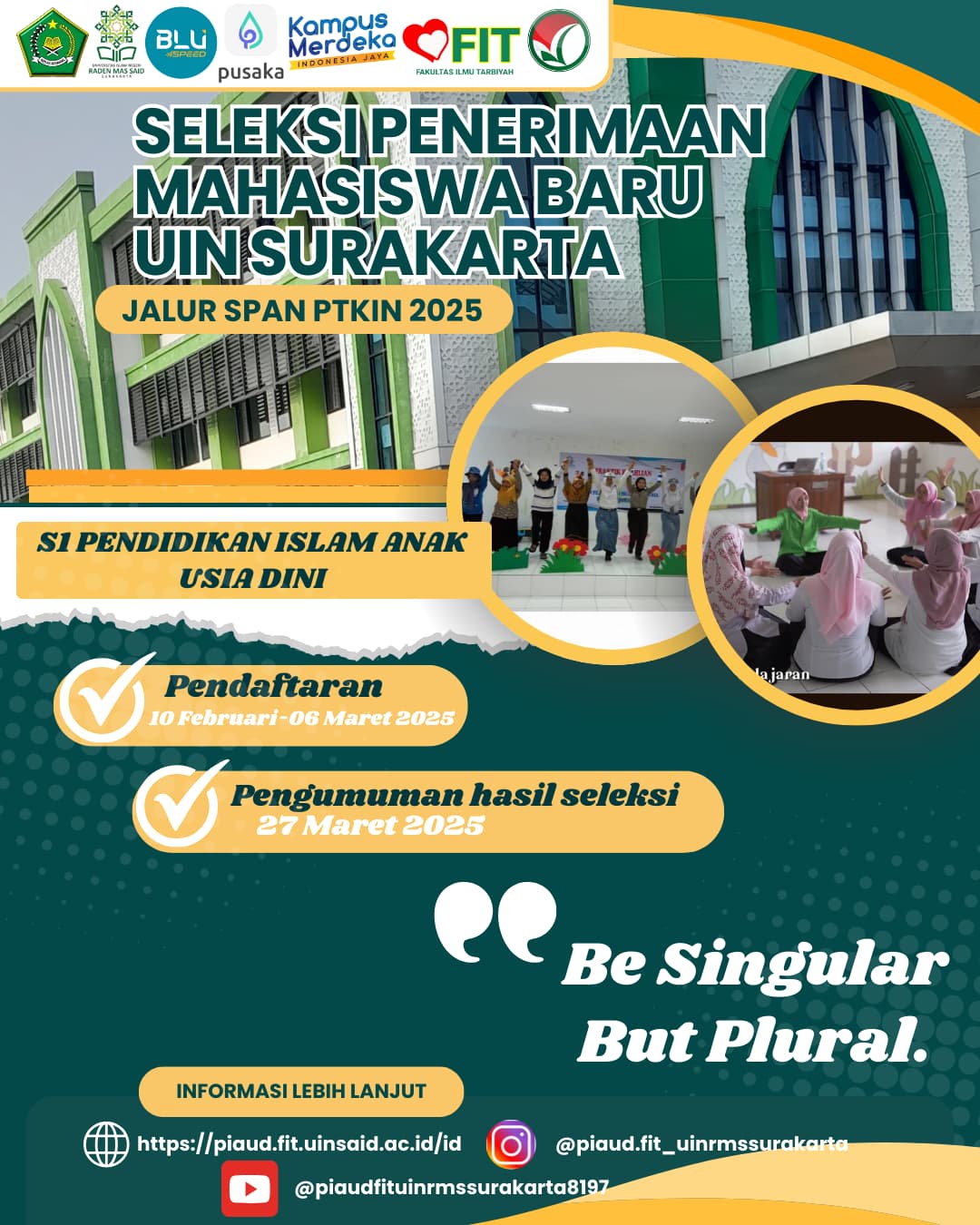 Pendaftaran mahasiswa baru jalur SPAN PTKIN